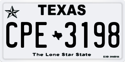 TX license plate CPE3198