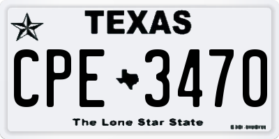 TX license plate CPE3470