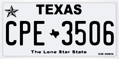TX license plate CPE3506
