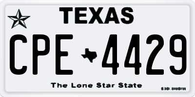 TX license plate CPE4429