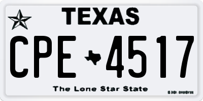 TX license plate CPE4517
