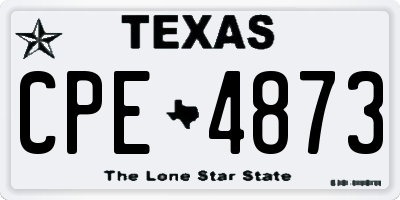 TX license plate CPE4873