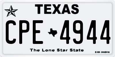 TX license plate CPE4944