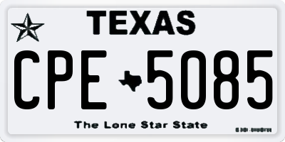 TX license plate CPE5085
