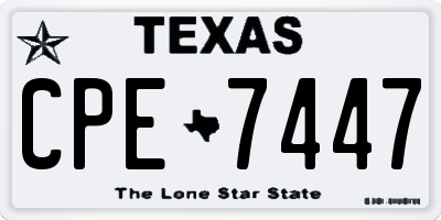 TX license plate CPE7447