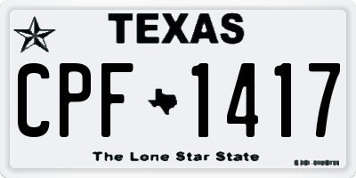TX license plate CPF1417