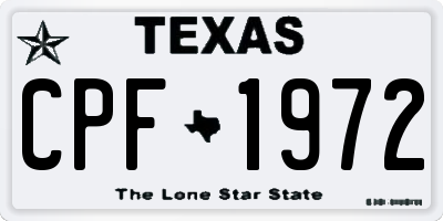 TX license plate CPF1972