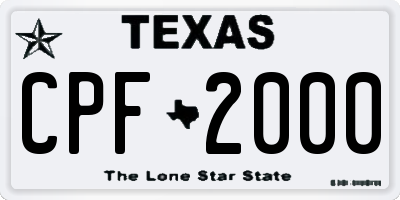 TX license plate CPF2000