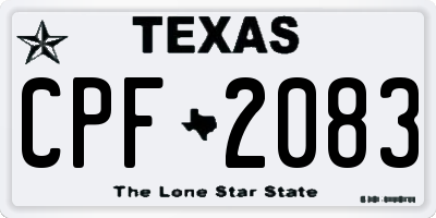 TX license plate CPF2083