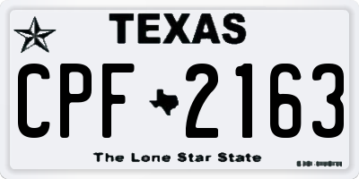 TX license plate CPF2163