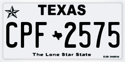 TX license plate CPF2575