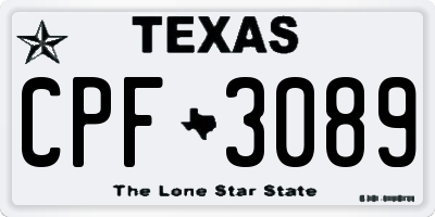 TX license plate CPF3089