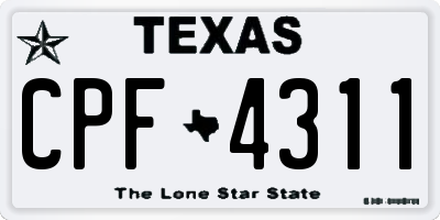 TX license plate CPF4311