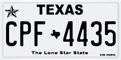 TX license plate CPF4435
