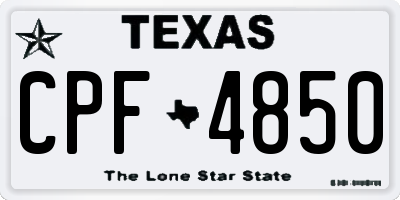 TX license plate CPF4850