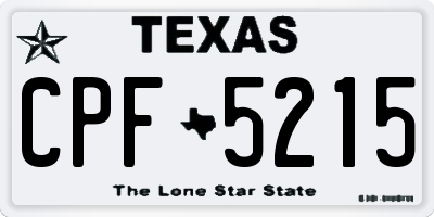 TX license plate CPF5215