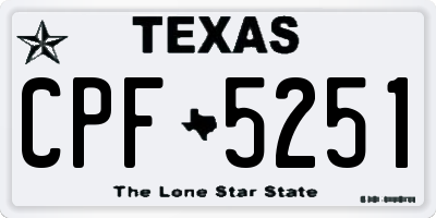 TX license plate CPF5251