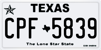 TX license plate CPF5839