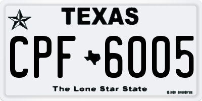 TX license plate CPF6005
