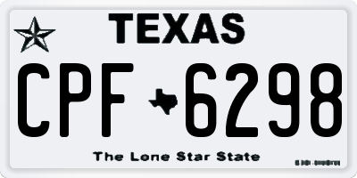 TX license plate CPF6298