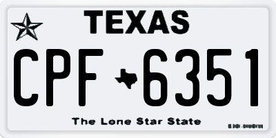 TX license plate CPF6351