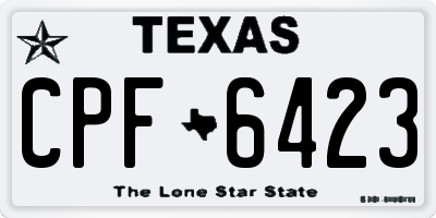 TX license plate CPF6423