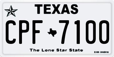 TX license plate CPF7100