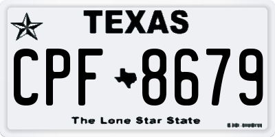 TX license plate CPF8679