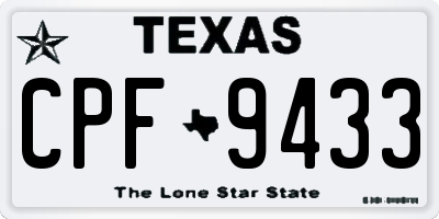 TX license plate CPF9433