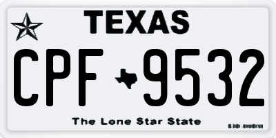 TX license plate CPF9532