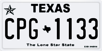 TX license plate CPG1133