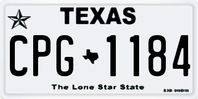 TX license plate CPG1184