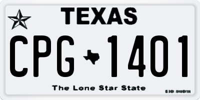 TX license plate CPG1401