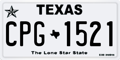 TX license plate CPG1521