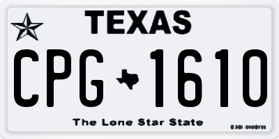 TX license plate CPG1610
