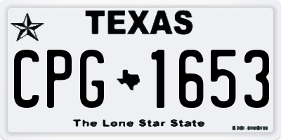 TX license plate CPG1653