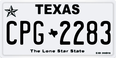 TX license plate CPG2283