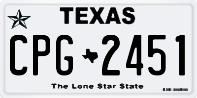 TX license plate CPG2451