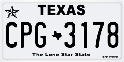 TX license plate CPG3178