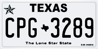 TX license plate CPG3289