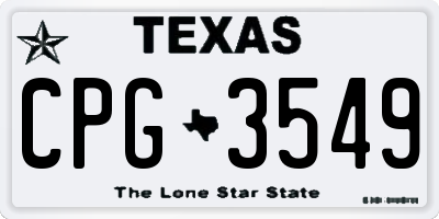 TX license plate CPG3549