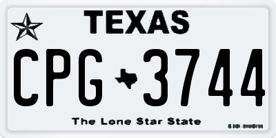 TX license plate CPG3744