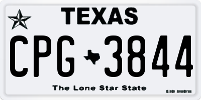 TX license plate CPG3844