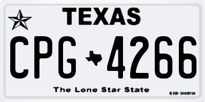 TX license plate CPG4266