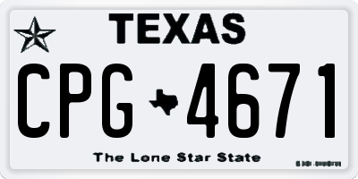 TX license plate CPG4671