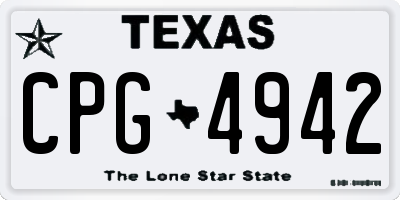 TX license plate CPG4942