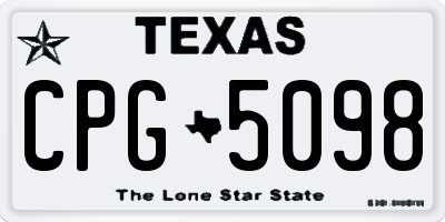 TX license plate CPG5098