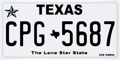 TX license plate CPG5687