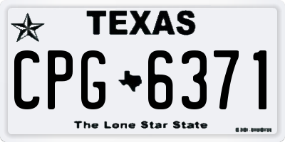 TX license plate CPG6371