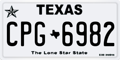 TX license plate CPG6982